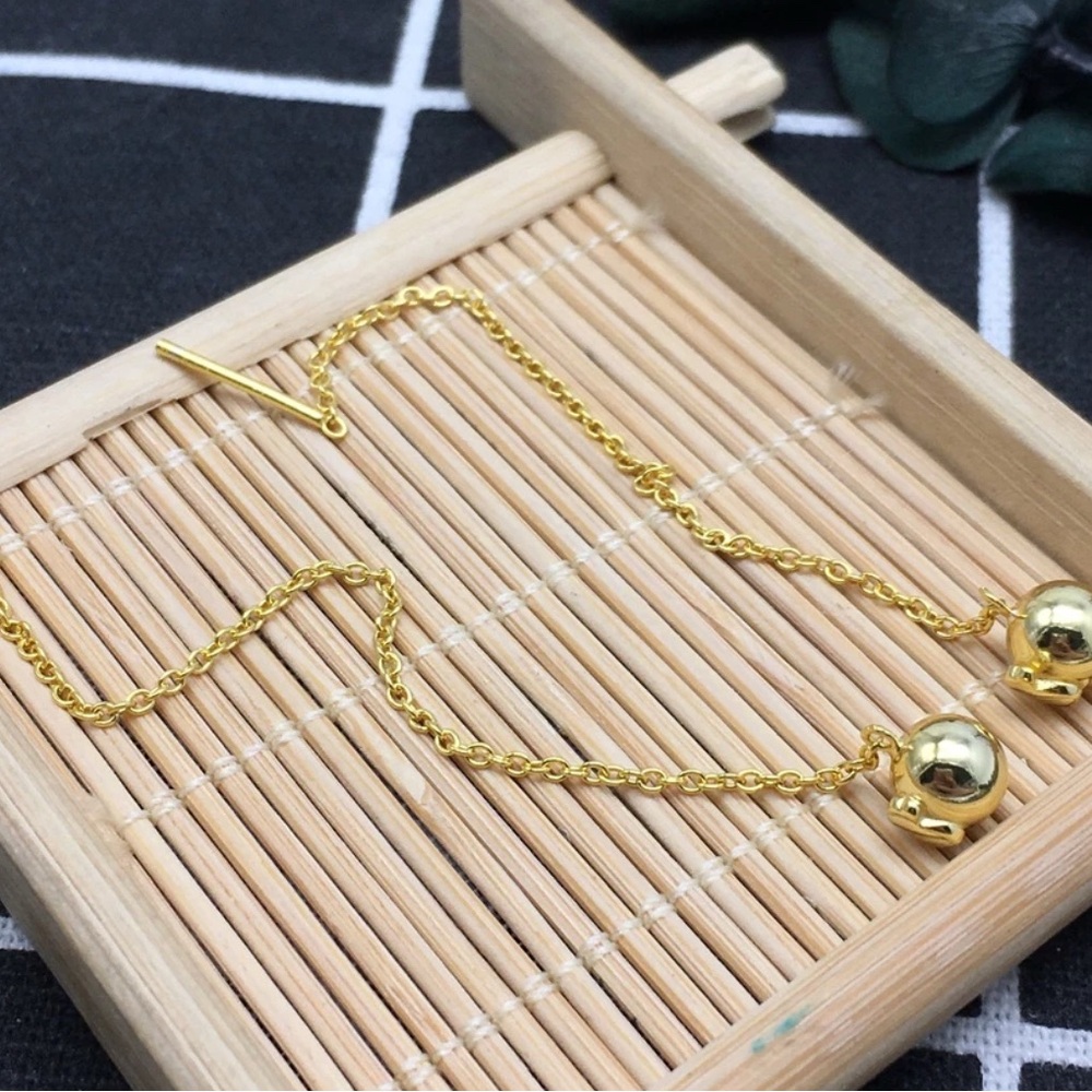 Cool Joy earrings in gold on a chain 925 - Picture 3 of 5